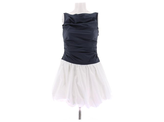 Jonathan Simkhai Vestido mini Midnight azul y blanco