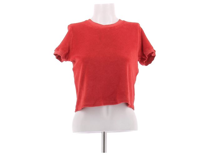 Autre Marque Roter Crop-Top aus Frottee
