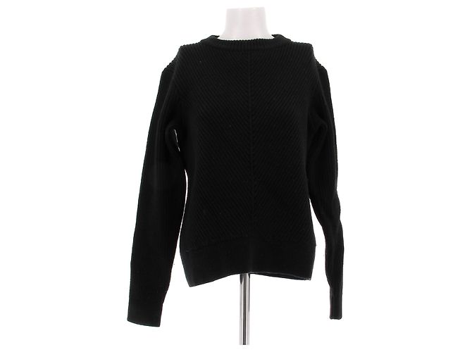 Laurence Bras Schwarzer Wollpullover Größe 40