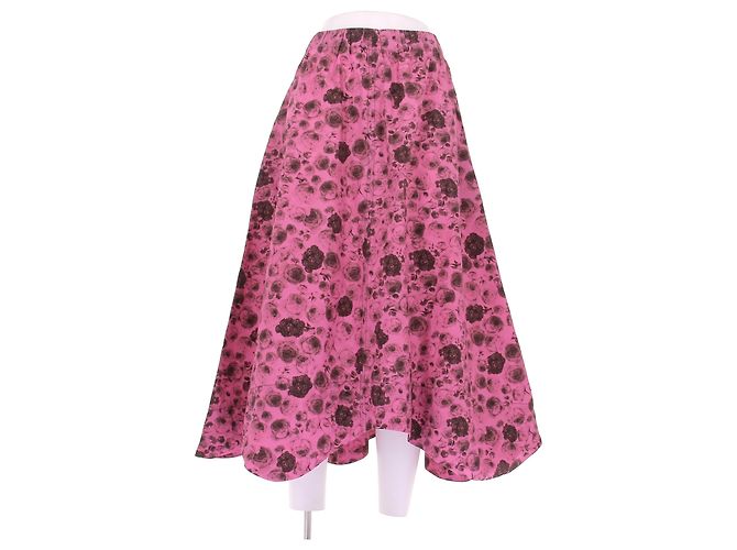 Ganni Falda maxi rosa estampada