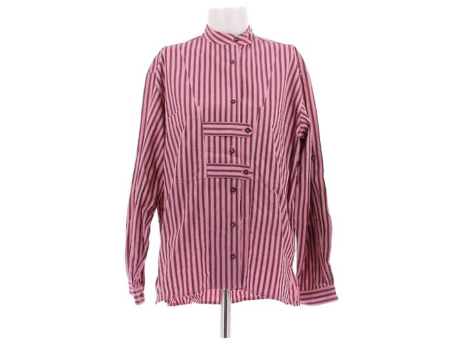 Camisa Laurence Bras de riscas rosa de algodão
