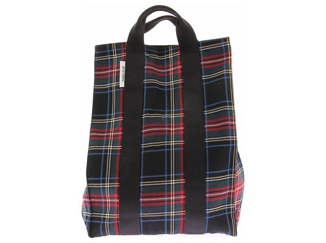 Autre Marque Borsa tote tartan nera e rossa RUE DE VERNEUIL Nero