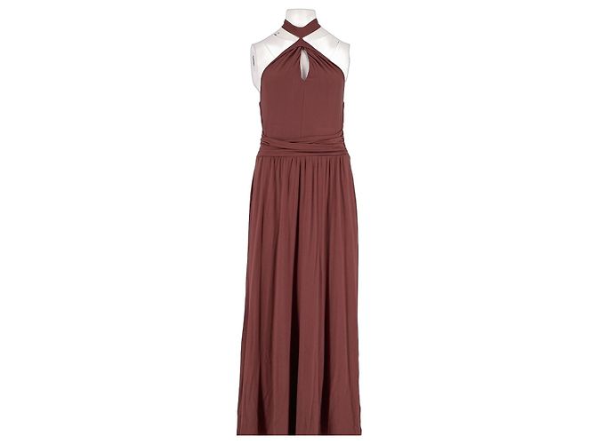 Autre Marque Vestido largo Boden marrón de viscosa Castaño
