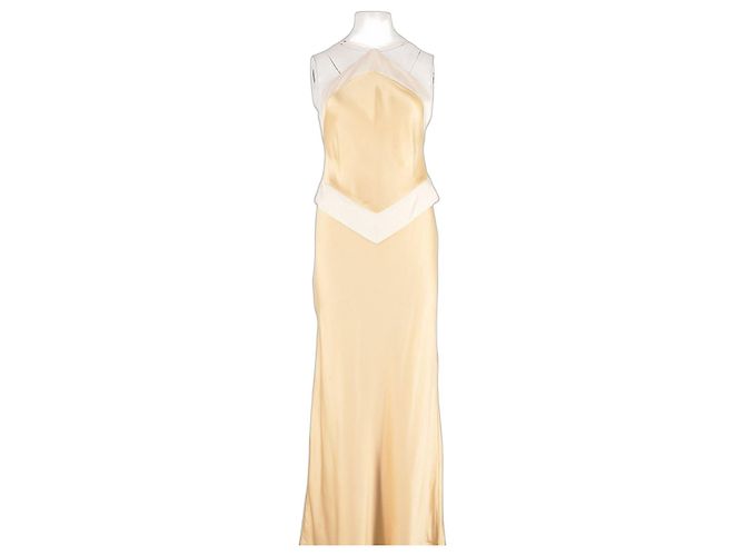 Vestido de seda amarillo Reformation