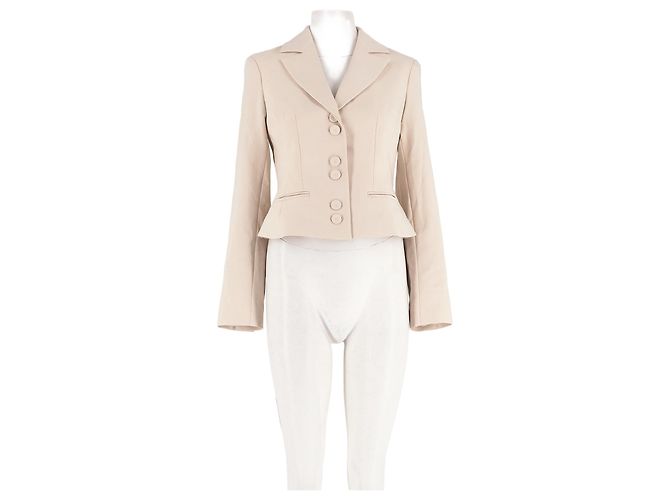 Elie Tahari Cropped Blazer Beige