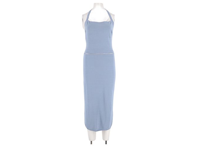 Autre Marque Vestido midi azul de viscosa ORSEUND IRIS