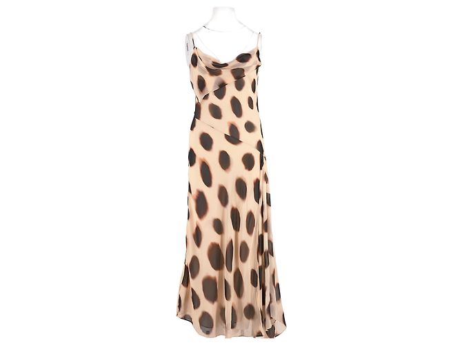 Vestido midi beige de viscosa Rat & Boa