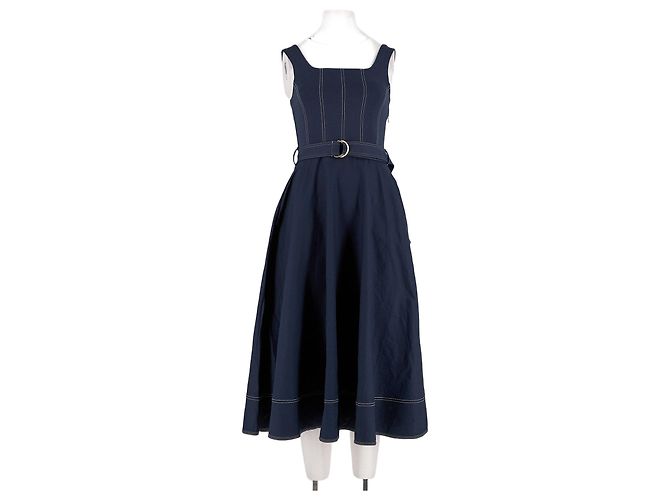 Vestido de algodón azul marino Tommy Hilfiger