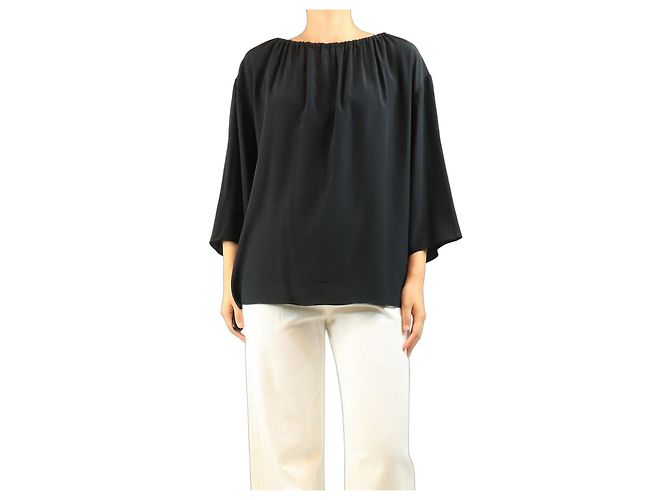 The row Blusa di seta nera - size M Nero