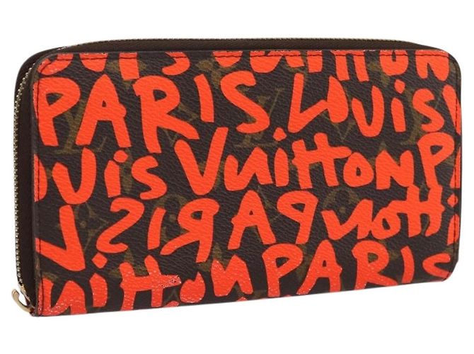 LOUIS VUITTON Monogram Graffiti Zippy Long Wallet Orange M93711 LV