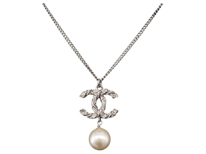 Collar CHANEL COCO Mark Metal Plateado CC