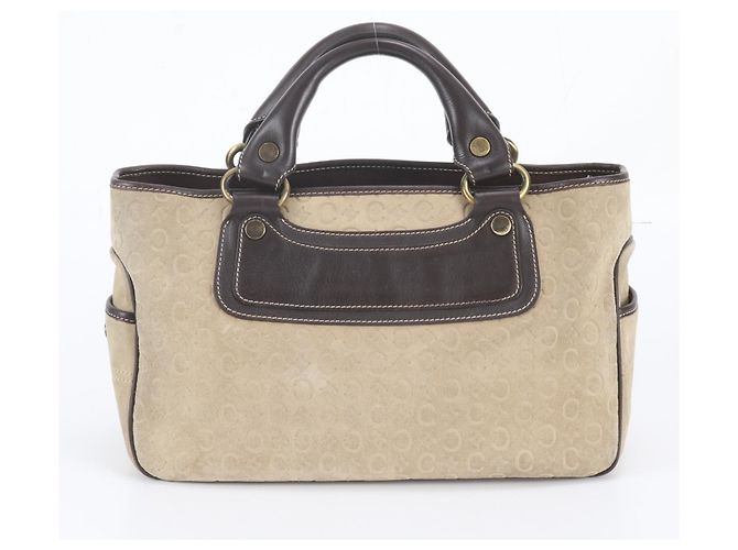 Céline Borsa tote in pelle Celine C Macadam Boogie Bag Marrone Beige