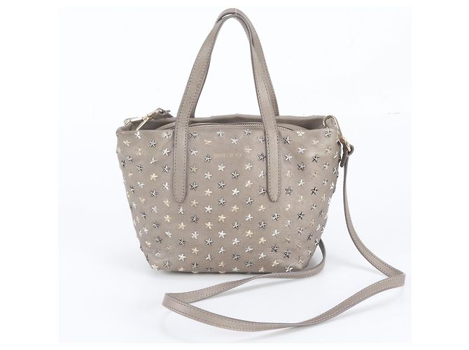 Jimmy Choo Mini Sarah Star Studded Lederhandtasche Braun