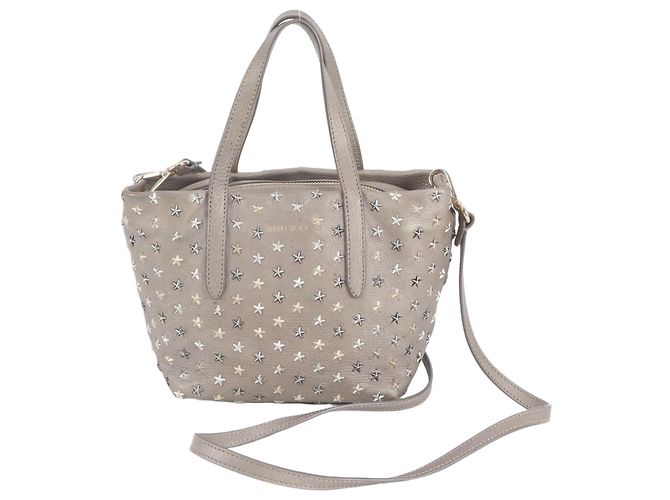 Bolsa de couro Mini Sarah Star Studded Jimmy Choo Marrom