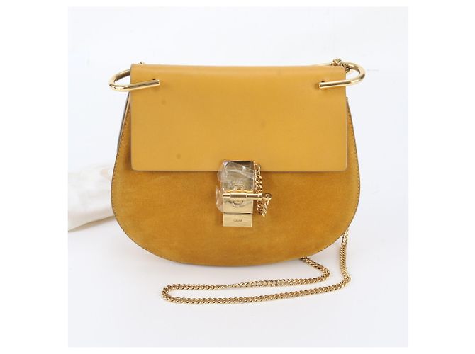 Chloé Chloe Drew Leather Chain Shoulder Bag Yellow