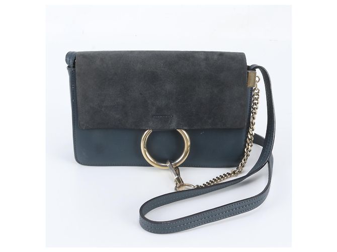 Borsa a tracolla Chloé Faye in pelle Blu navy