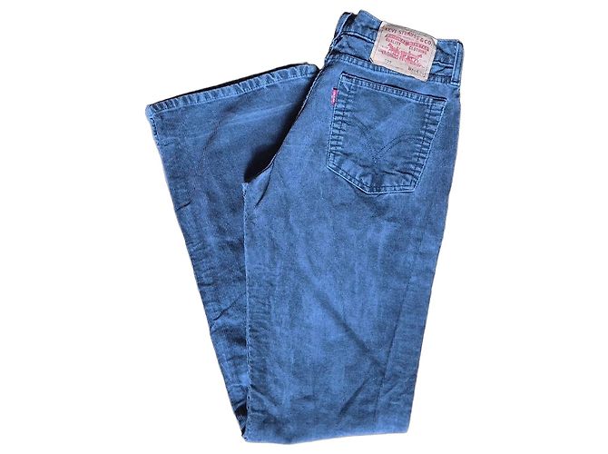 Levi's 529 Pantalones de Pana Gris Flare Bootcut W28 L34 Azul oscuro