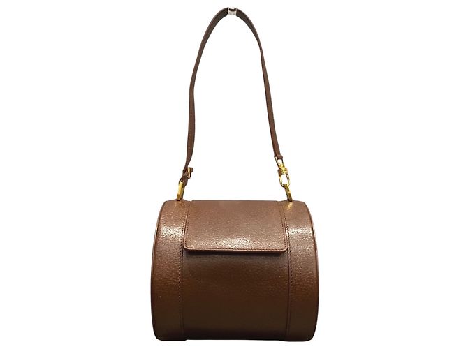 Bulgari Bolsa Drum em couro Bvlgari Marrom