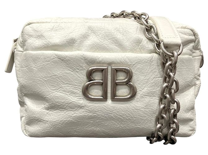 Bolsa Camera Balenciaga Monaco XS Branco