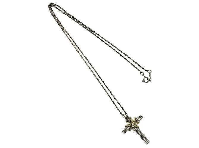 Autre Marque Collar Cruz Tiffany Signature Plata Dorado