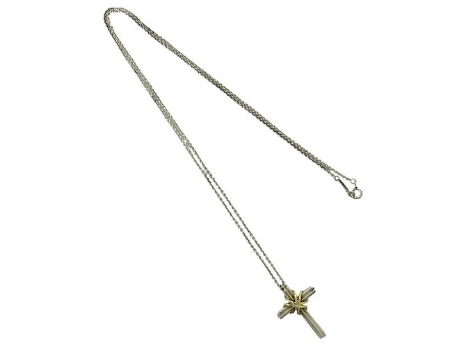 Autre Marque Collana Croce Tiffany Signature Argento D'oro