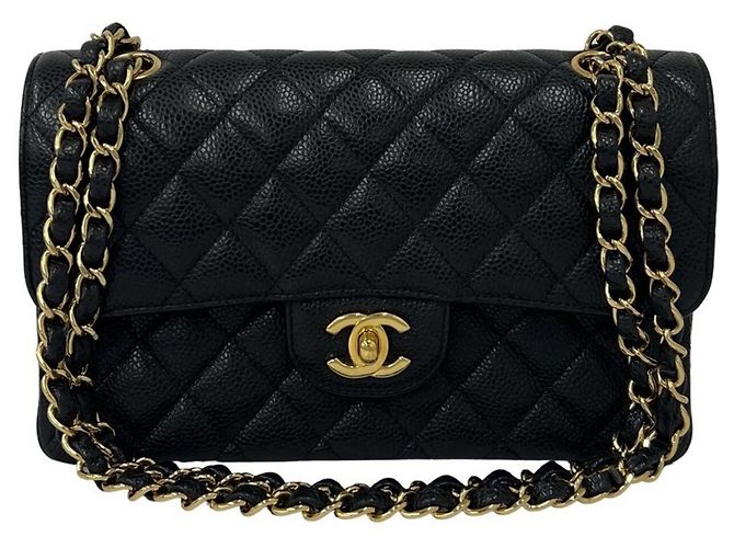 Sac à épaule Chanel Matelassé Coco Mark Double Flap Noir