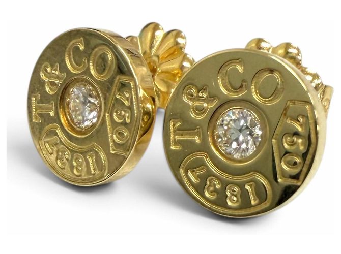 Autre Marque Orecchini a lobo Tiffany & Co. 1837 Circle con diamanti D'oro