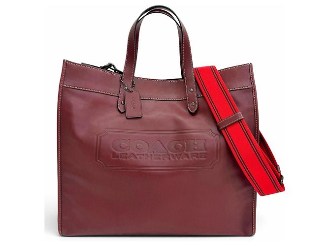 COACH CC097 Field Tote 40 Borsa a tracolla Bordò