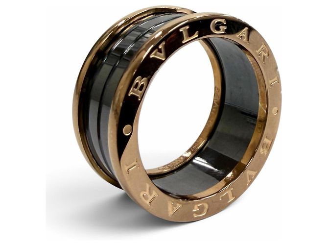 Bulgari Bvlgari B.zero1 Band Ring Black Golden