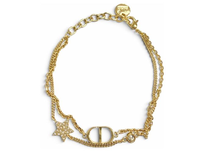 Christian Dior Petit CD Double Bracelet Dourado