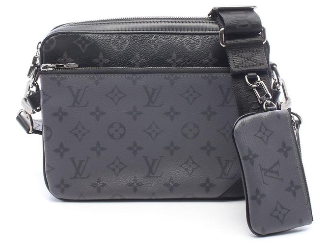 Borsa a tracolla Louis Vuitton Trio Messenger Marrone Nero Monogramma