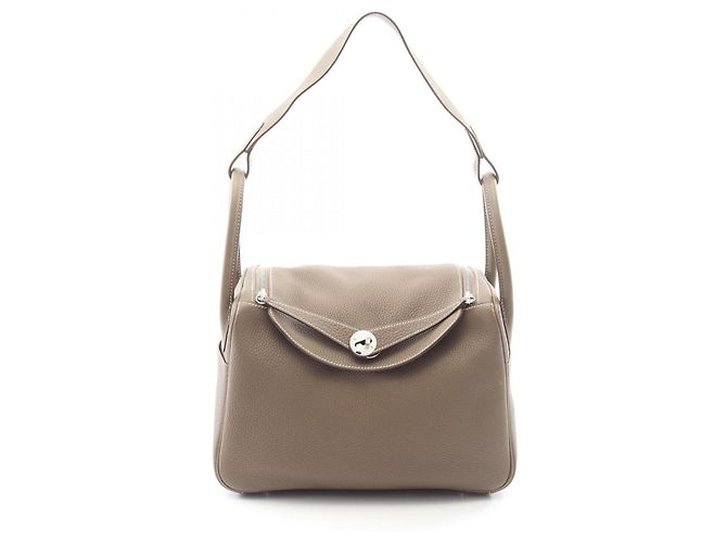 Hermès Borsa a tracolla Hermes Lindy 30 Etoupe Marrone