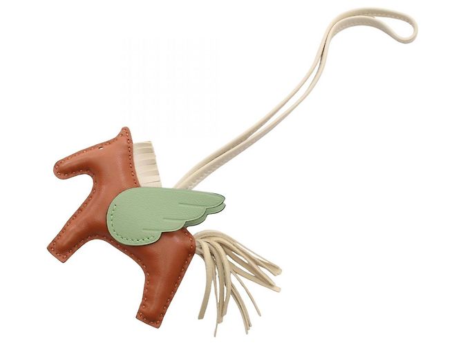 Hermès Hermes Rodeo Pegasus PM Handbag Charm Marrom Dourado Verde Cru