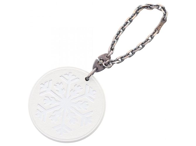 Hermès Charm per borsa Hermes Snowflake Argento Bianco