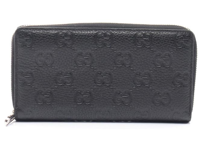 Cartera larga Gucci de piel negra Negro