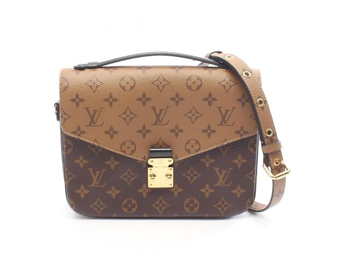 Borsa Louis Vuitton Pochette Metis MM Marrone Nero Monogramma