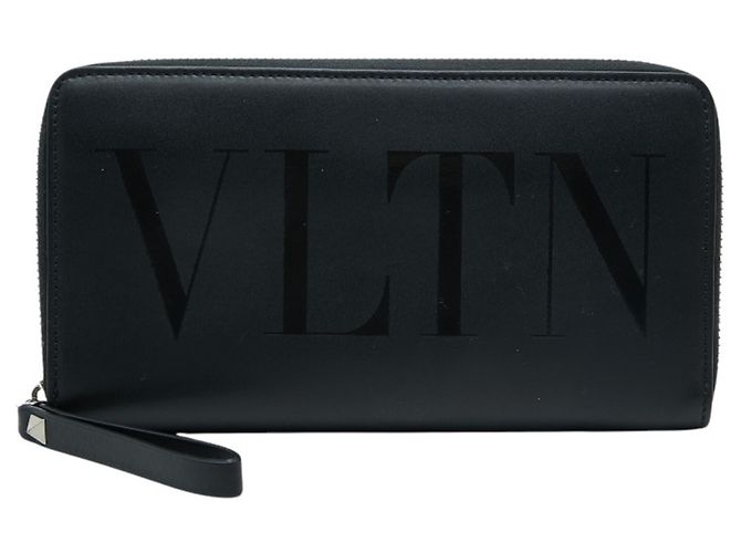 Cartera larga Valentino de piel negra Negro