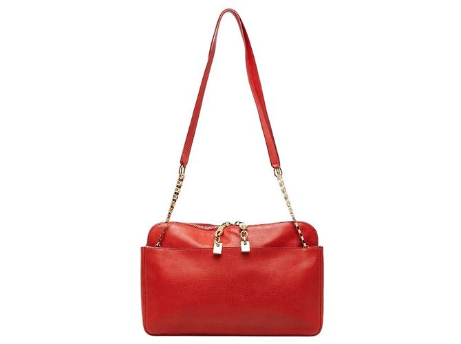 Saco de Ombro e Tote Chloé Lucy Chain Vermelho
