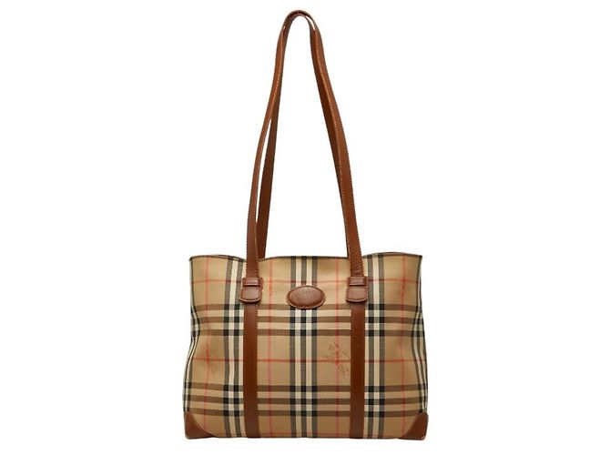 Sac cabas Burberry Nova Check Shadow Horse Noir Beige
