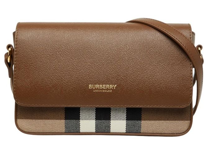 Borsa a tracolla Burberry Nova Check Marrone Multicolore