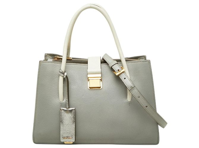 Borsa Miu Miu Madras in Gray e Ivory Marrone Crudo