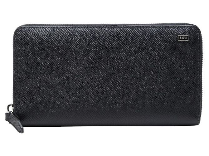 Cartera larga bi-fold Bally de cuero negro
