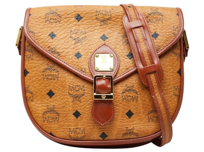 Borsa a tracolla MCM Visetos Logogram Marrone