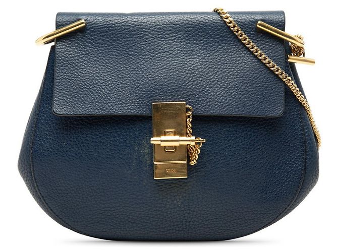 Chloé Drew Chain Shoulder Bag Navy blue
