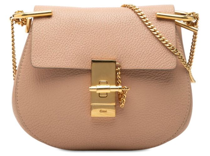 Bolsa de Ombro com Corrente Chloé Drew Rosa Dourado