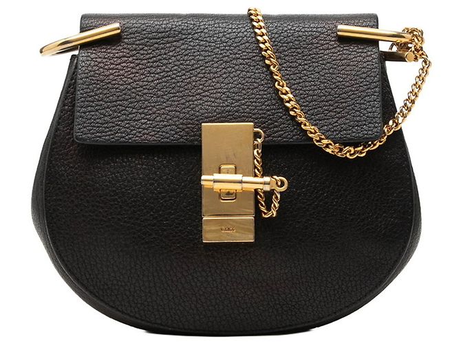 Bolsa de Ombro com Corrente Chloé Drew Preto