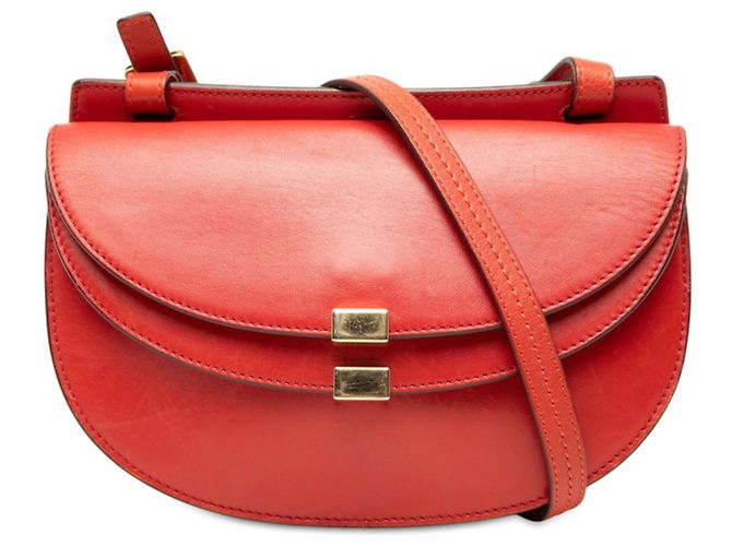 Bolsa de Tiracolo Chloé Georgia com Aba Dupla Vermelho