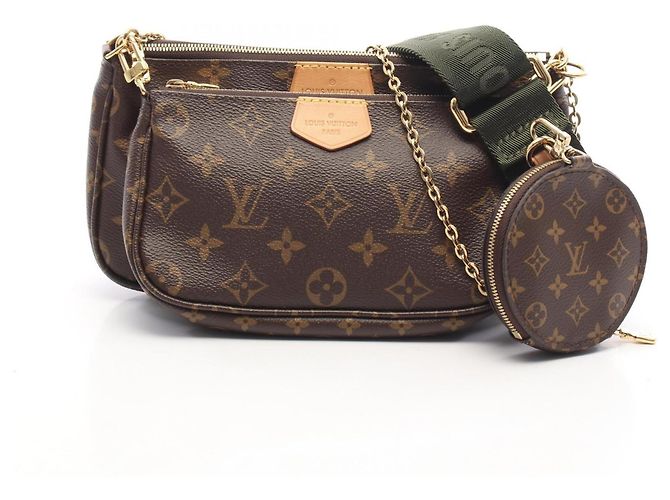 Louis Vuitton Multi Pochette Accessoires Braun Khaki Monogramm