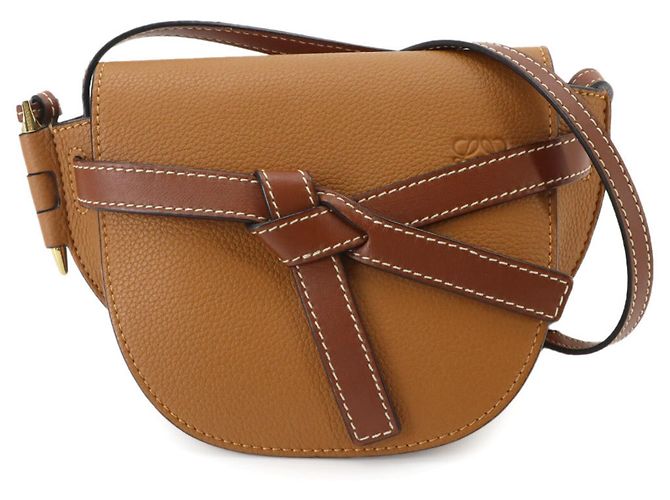 Bolsa de Ombro Loewe Mini Gate Dual Marrom