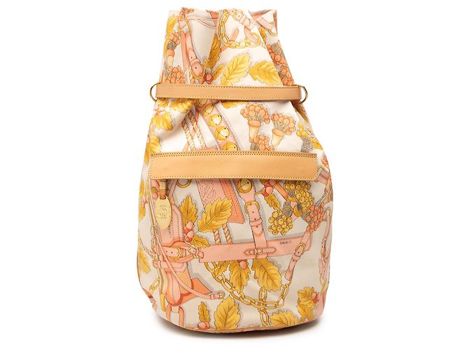 Mochila de lona con estampado botánico beige LOEWE